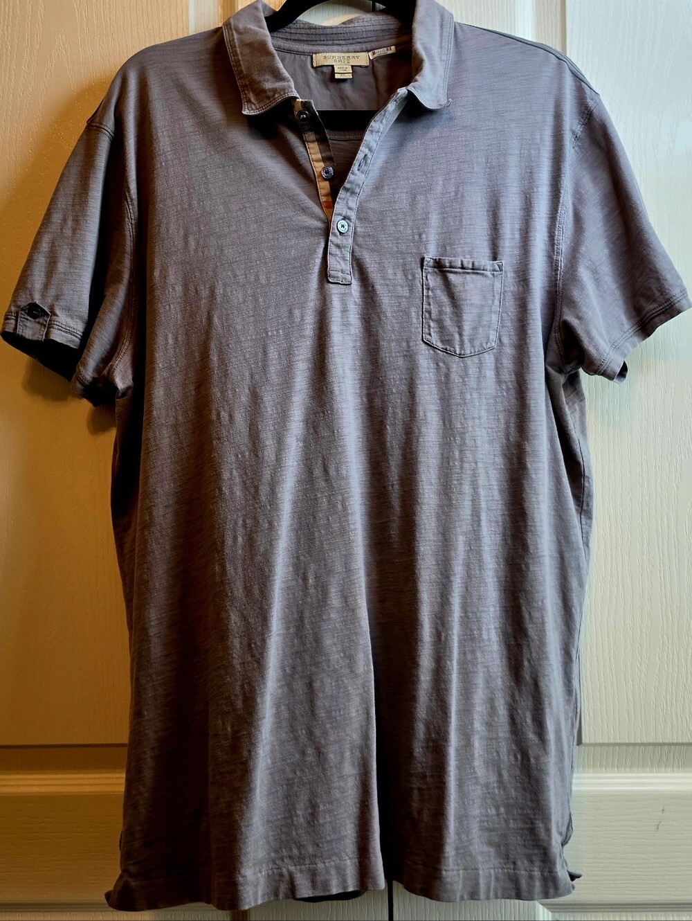 Burberry Brit Men's XL Slate Gray Short-Sleeve Polo